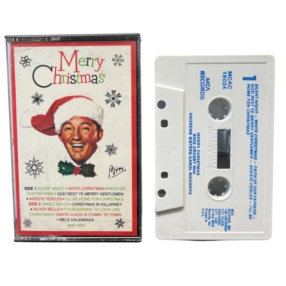 Bing Crosby Merry Christmas Cassette Tape 1984 White Christmas - Picture 1 of 4